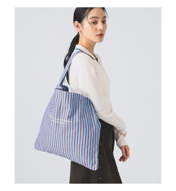 Ray BEAMS 「【WEB限定】beej / ワンショルダー バッグ ストライプ」|トートバッグ|BLUE
