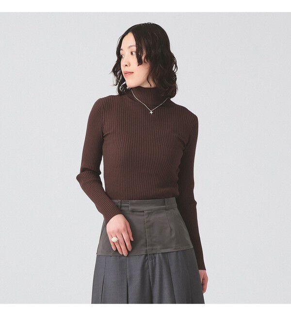 Ray BEAMS 「14ゲージ リブ タートル ネック ニット」|ニット・セーター|BROWN