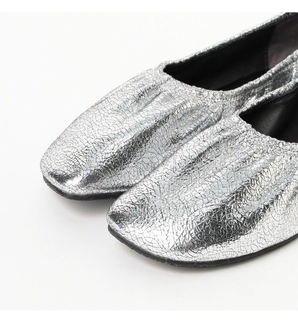 Demi-Luxe BEAMS 「SHISEI / ギャザー メタリック バレエシューズ」|パンプス|