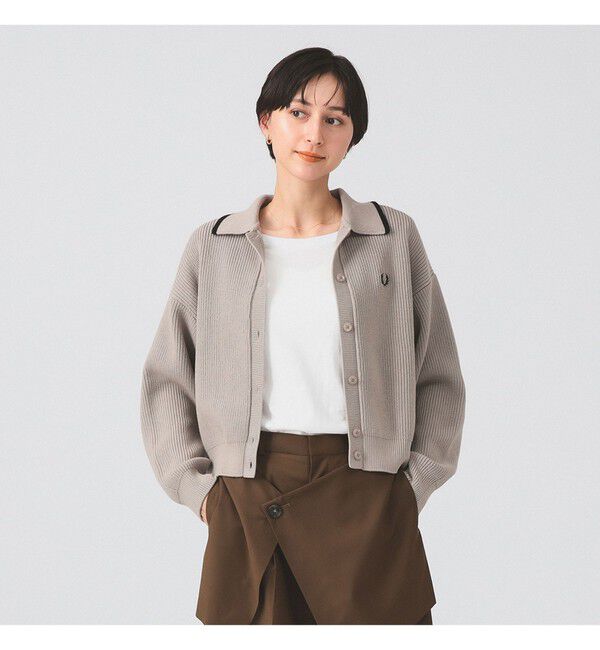 Ray BEAMS 「【別注】FRED PERRY / Tipped Collar Cardigan」|ニット・セーター|