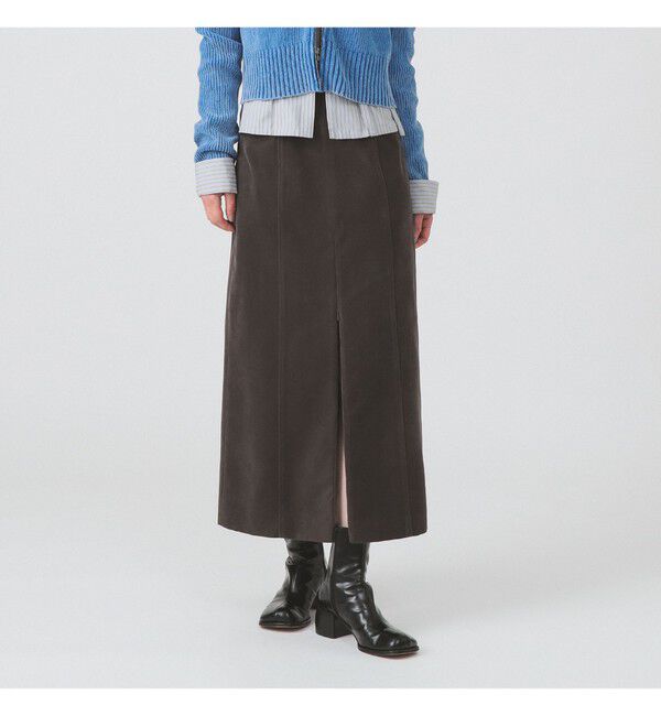 Ray BEAMS 「フロッキー ジップ スリット スカート」|スカート|GREY