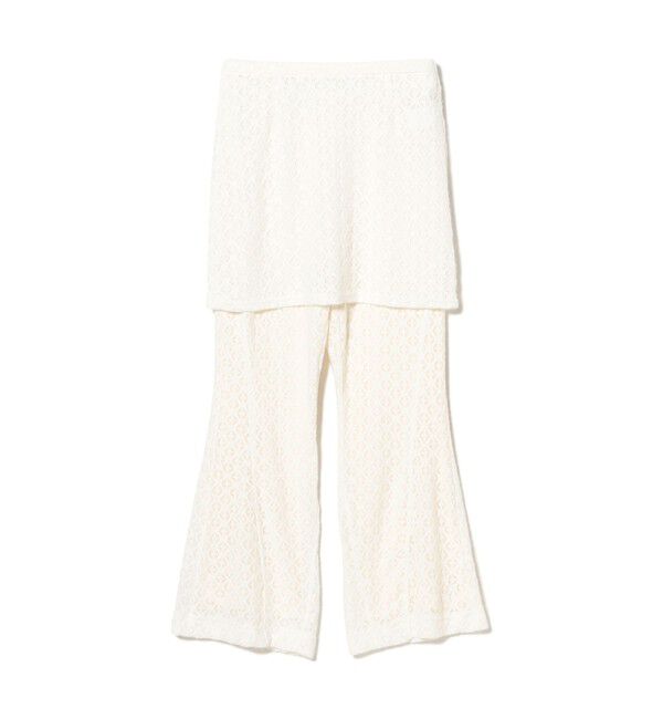 Ray BEAMS 「レース スカート セット フレア パンツ」|チノ|WHITE