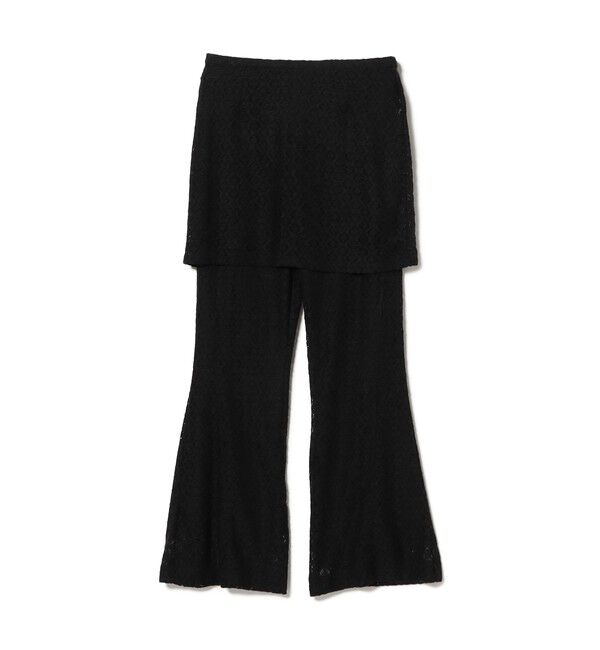 Ray BEAMS 「レース スカート セット フレア パンツ」|チノ|BLACK