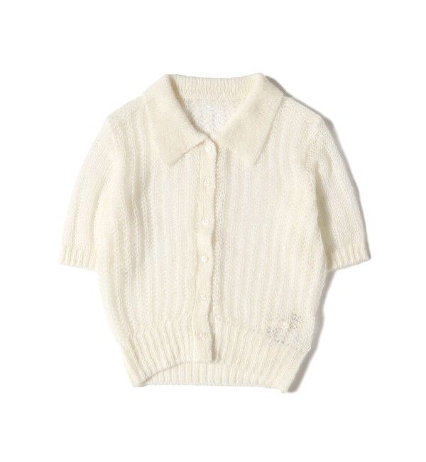 Ray BEAMS 「シャギー メッシュ ポロ カーディガン」|ニット・セーター|