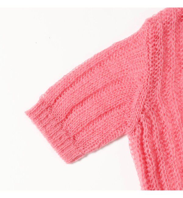 Ray BEAMS 「シャギー メッシュ ポロ カーディガン」|ニット・セーター|