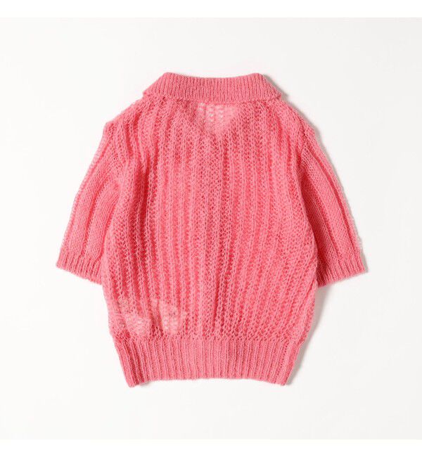 Ray BEAMS 「シャギー メッシュ ポロ カーディガン」|ニット・セーター|