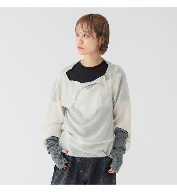 BEAMSBOY「maturely / メッシュ トップ ロングスリーブ」|シャツ・ブラウス|