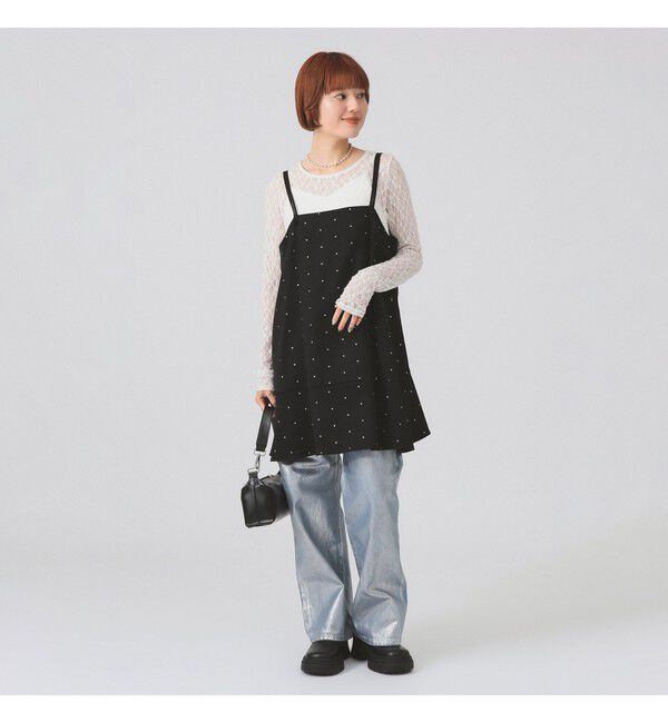 Ray BEAMS 「ドットプリント ミニ キャミワンピース」|ワンピース|