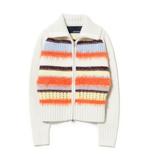 Ray BEAMS 「【別注】boussole / ボーダージップ ニット カーディガン」|ニット・セーター|