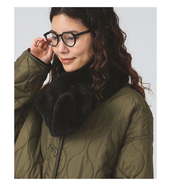 Ray BEAMS 「フェイクファー ティペット」|ストール|BLACK