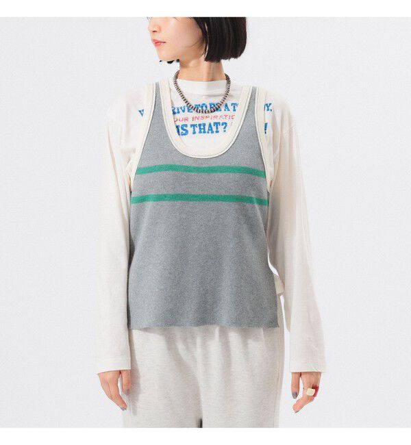 BEAMSBOY「12ゲージ ジャカード ライン タンク」|ベスト・ジレ|