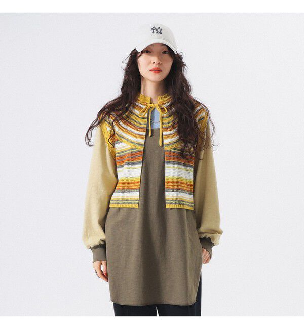 BEAMSBOY「マルチボーダー ベスト」|ベスト・ジレ|YELLOW