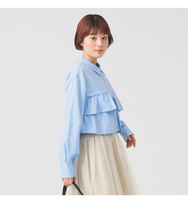 Ray BEAMS 「ティアードクロップド シャツ」|シャツ・ブラウス|BLUE