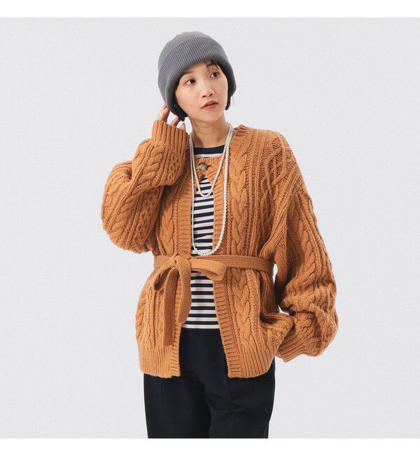 BEAMSBOY「3ゲージ 2トーン アラン カーディガン」|ニット・セーター|