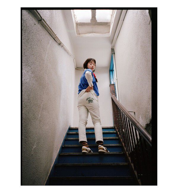 BEAMSBOY「【別注】Champion / バックプリント リバースウィーブ(R) スウェット パンツ」|チノ|