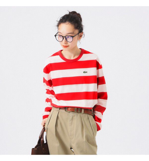 BEAMSBOY「【別注】LACOSTE / ボーダー ロングスリーブ Tシャツ」|Tシャツ・カットソー|