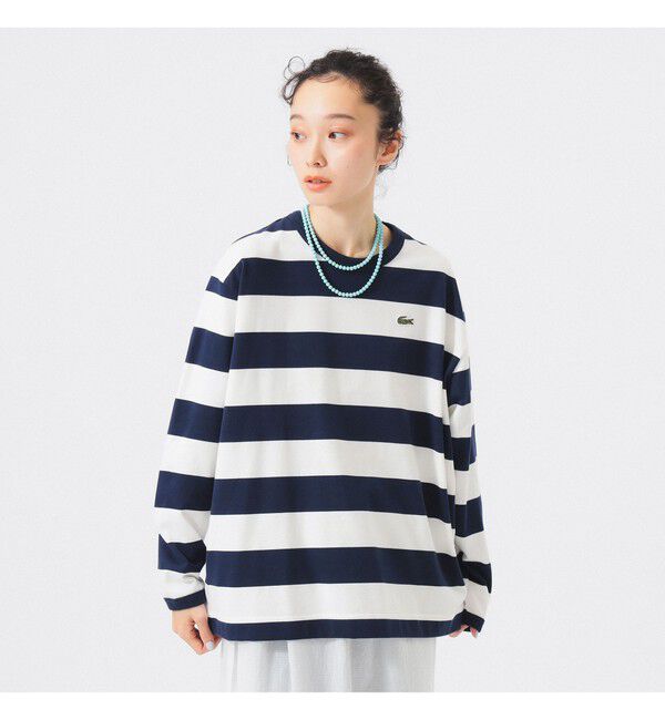 BEAMSBOY「【別注】LACOSTE / ボーダー ロングスリーブ Tシャツ」|Tシャツ・カットソー|