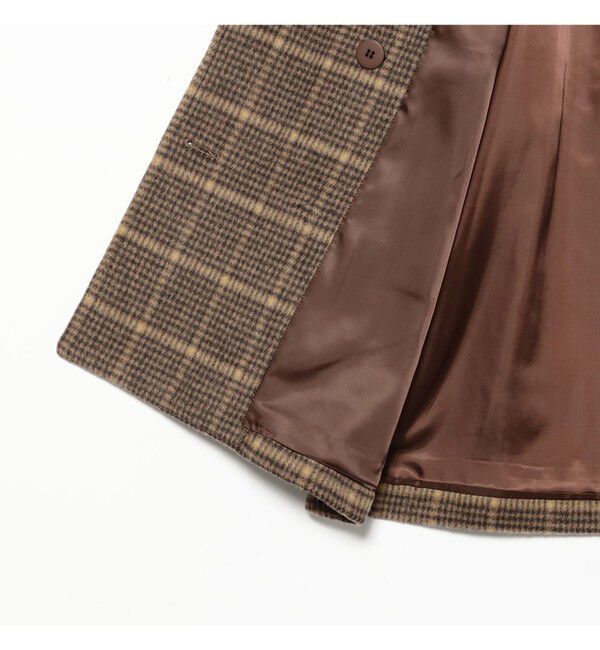 Ray BEAMS 「チェック ビーバー ダブル ハーフコート」|ダッフルコート|