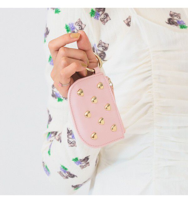 Ray BEAMS 「【別注】Casselini / ハート スタッズ コインケース」|コインケース|PINK