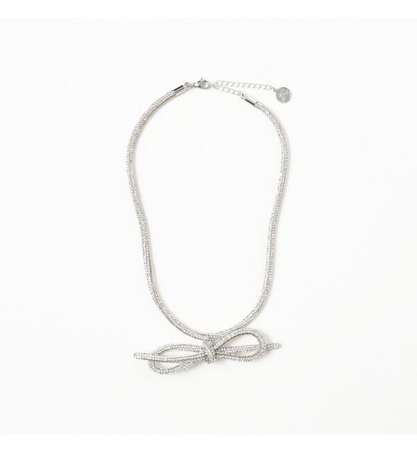 Ray BEAMS 「LOTUS PINK / ラインストーン ボウ ネックレス」|ネックレス|