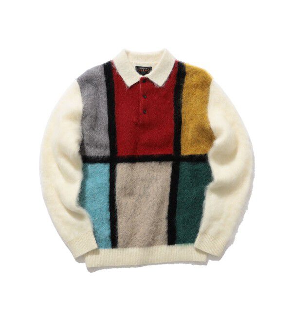 BEAMS PLUS「シャギー ニット ポロシャツ」|ポロシャツ|WHITE