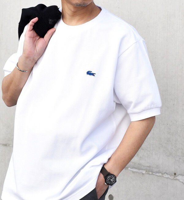 SHIPS any「【SHIPS any別注】LACOSTE: ワンポイント ロゴ ピケ クルーネック Tシャツ 24SS◇」|Tシャツ・カットソー|ホワイト