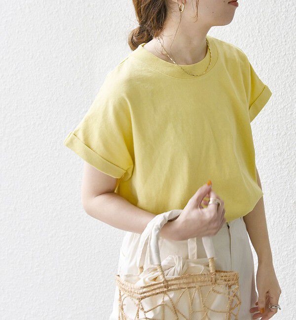 SHIPS any「SHIPS any:〈抗菌防臭/洗濯機可能〉USAコットン フレンチスリーブ TEE」|Tシャツ・カットソー|