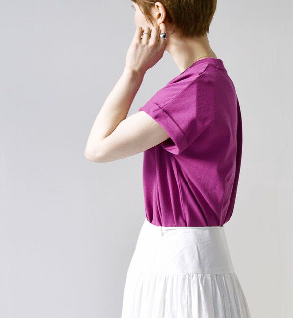 SHIPS any「SHIPS any:〈抗菌防臭/洗濯機可能〉USAコットン フレンチスリーブ TEE」|Tシャツ・カットソー|