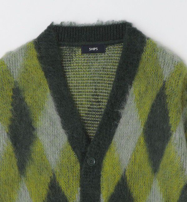 SHIPS「SHIPS: モヘヤ アーガイル Vネック ニット カーディガン」|カーディガン|