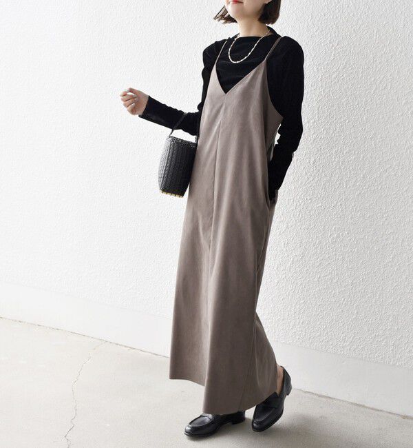 SHIPS for women「〈手洗い可能〉Iライン キャミ ワンピース」|ワンピース|ブラウン