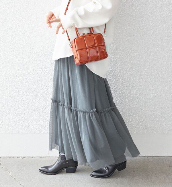 SHIPS for women「〈手洗い可能〉チュール リバーシブル ギャザー スカート◇」|スカート|ライトブルー