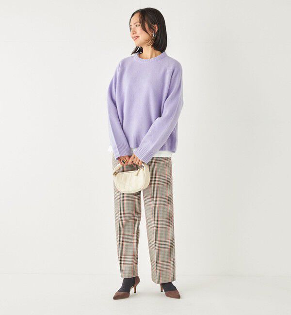 SHIPS Colors 「SHIPS Colors:〈洗濯機可能〉TR チェック タック ワイド パンツ」|スラックス|