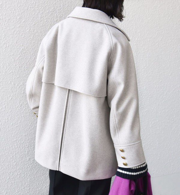 SHIPS for women「【WEB限定】〈手洗い可能〉ウール ライク ジャージー メルトン 2WAY Pコート」|ピーコート|