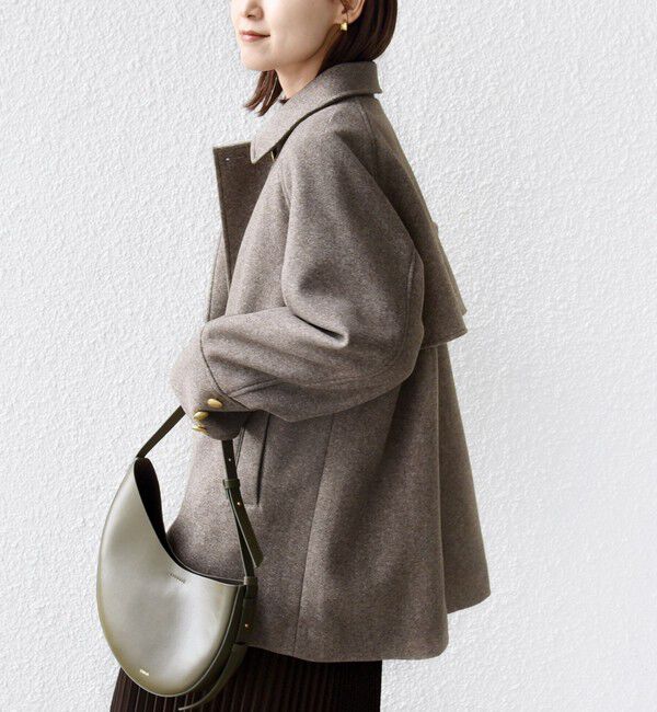 SHIPS for women「【WEB限定】〈手洗い可能〉ウール ライク ジャージー メルトン 2WAY Pコート」|ピーコート|