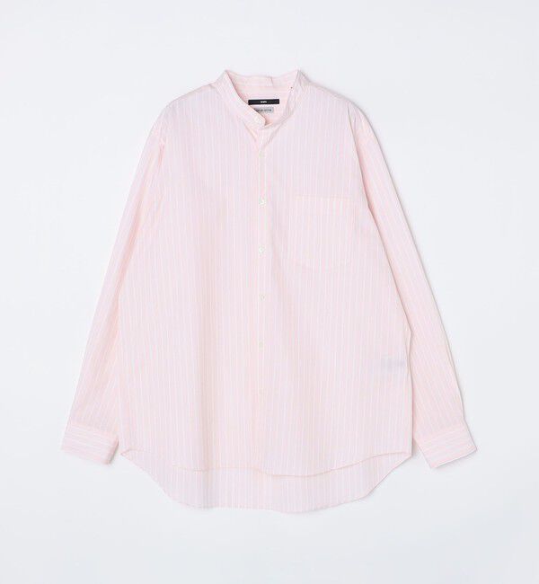 SHIPS「SHIPS: バンドカラー スーピマ コットン ポプリン ストライプ 長袖 シャツ」|シャツ・ブラウス|