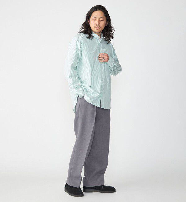 SHIPS「SHIPS: バンドカラー スーピマ コットン ポプリン ストライプ 長袖 シャツ」|シャツ・ブラウス|