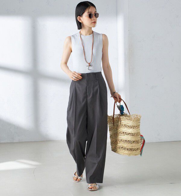 SHIPS for women「〈手洗い可能〉ラメ ノースリーブ ニット」|ニット・セーター|