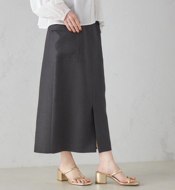 SHIPS for women「麻混 ストライプ 無地 ポケット タイト スカート ◇」|スカート|