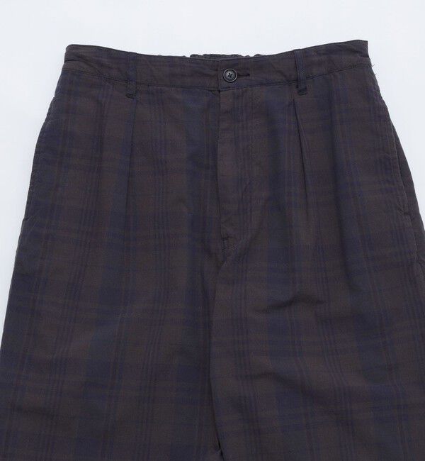 SHIPS「SHIPS: 〈セットアップ対応〉ダークトーン チェック コットン イージー トラウザー」|チノ|