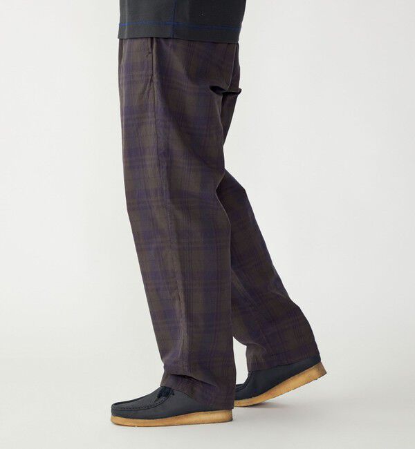 SHIPS「SHIPS: 〈セットアップ対応〉ダークトーン チェック コットン イージー トラウザー」|チノ|