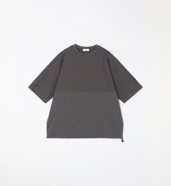 SHIPS any「SHIPS any: コットン / ナイロン コンビ スケアスリーブ スピンドル ワイド Tシャツ◇」|Tシャツ・カットソー|