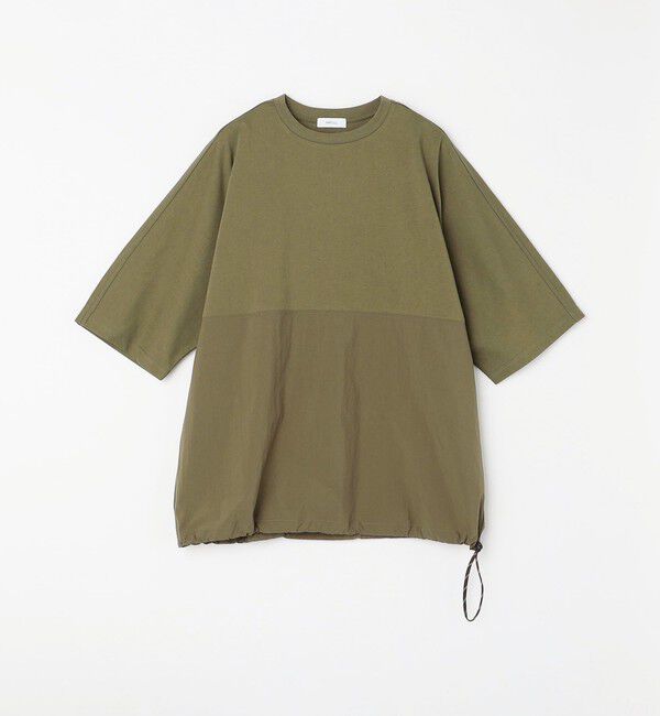 SHIPS any「SHIPS any: コットン / ナイロン コンビ スケアスリーブ スピンドル ワイド Tシャツ◇」|Tシャツ・カットソー|