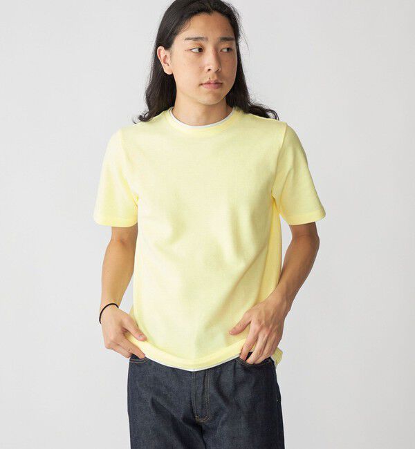 SHIPS「SHIPS: フェイクレイヤード ピケ クルーネック Tシャツ」|Tシャツ・カットソー|クリーム