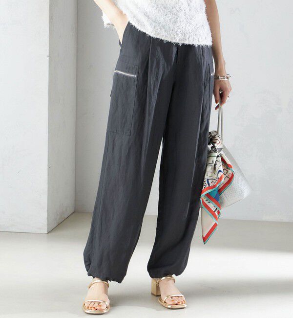 SHIPS for women「〈手洗い可能〉裾 ドロスト カーゴ パンツ ◇」|その他|ダークグレー