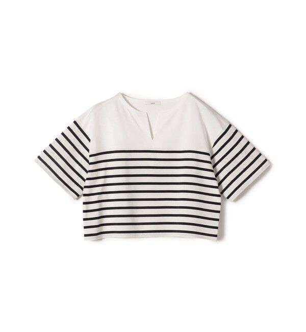 SHIPS for women「〈手洗い可能〉オーガニック 綿 ボーダー ショート スリーブ」|Tシャツ・カットソー|