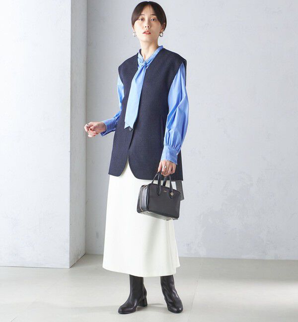 SHIPS for women「〈手洗い可能〉ニット ジョーゼット バック マーメイド スカート」|スカート|