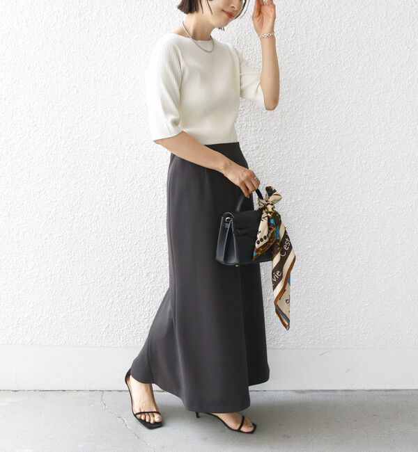 SHIPS for women「〈手洗い可能〉ニット ジョーゼット バック マーメイド スカート」|スカート|