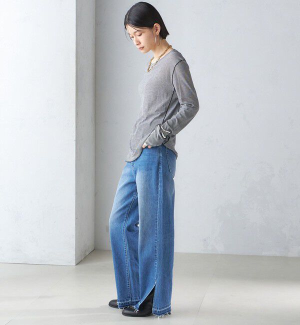 SHIPS for women「〈手洗い可能〉シアー ストレッチ クルーネック プルオーバー」|Tシャツ・カットソー|