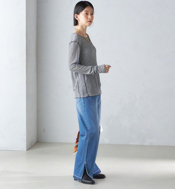 SHIPS for women「〈手洗い可能〉シアー ストレッチ クルーネック プルオーバー」|Tシャツ・カットソー|