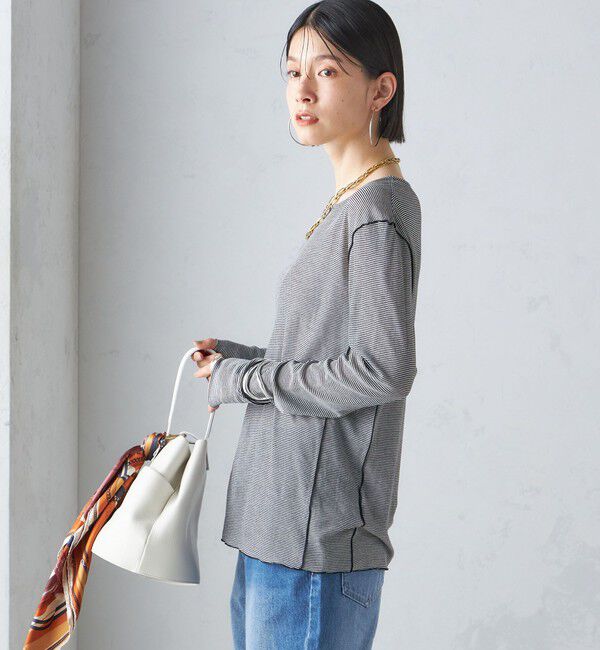 SHIPS for women「〈手洗い可能〉シアー ストレッチ クルーネック プルオーバー」|Tシャツ・カットソー|